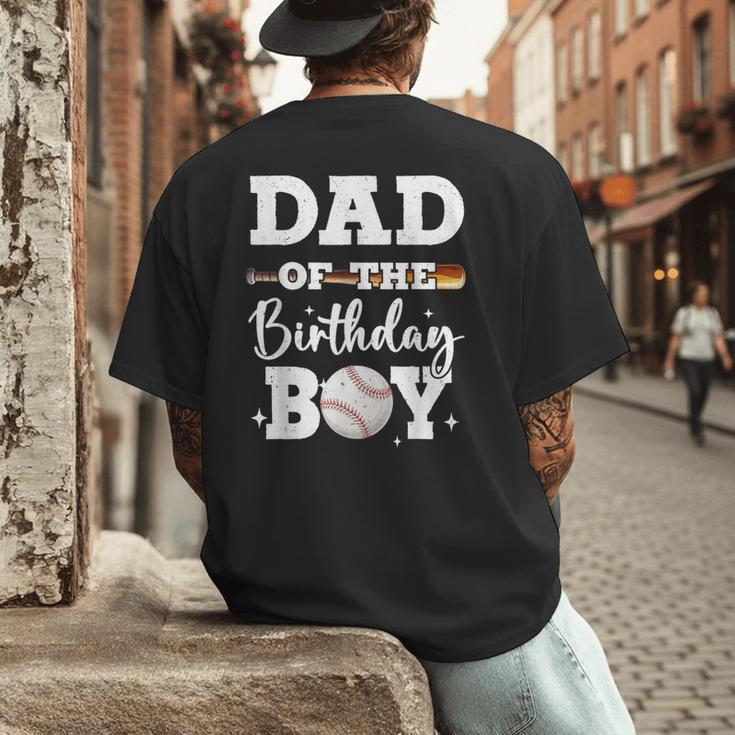 Dad Of The Birthday Boy Baseball Bday Family Men's Back Print T-Shirt