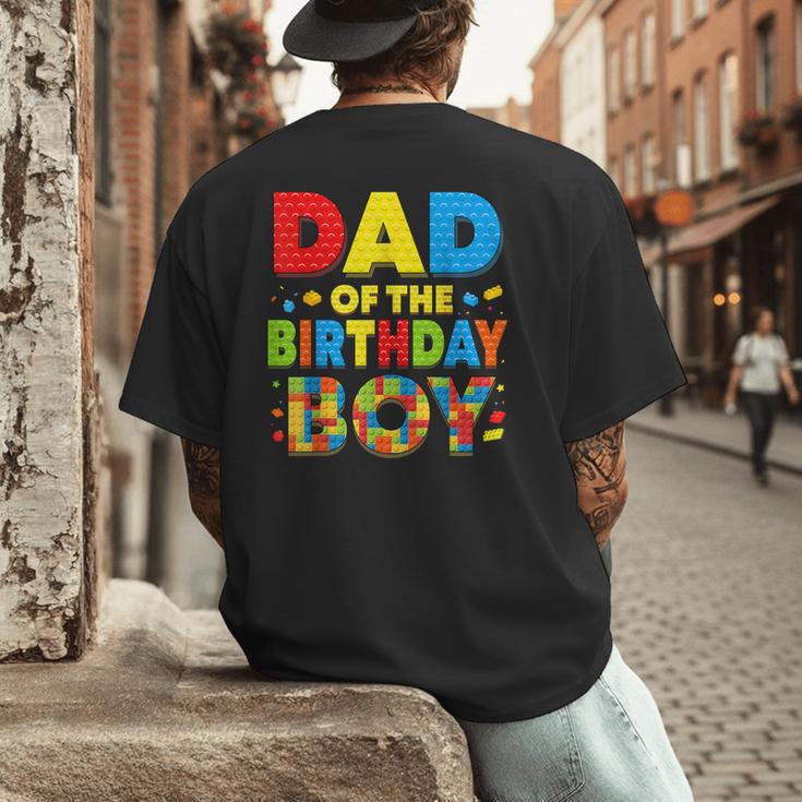 Dad Of The Birthday Boy Building Block Birthday Men's Back Print T-Shirt
