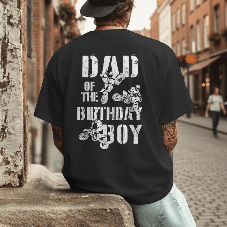 Dad Of The Birthday Boy Dirt Bike Men's Back Print T-Shirt