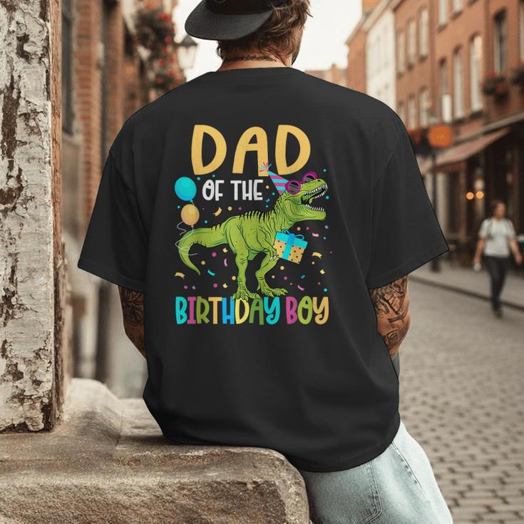 Dad Of The Birthday Boy Family Matching Dinosaur Squad Men's Back Print T-Shirt Dad Of The Birthday Boy Family Matching Dinosaur Squad Men's Back Print T-Shirt