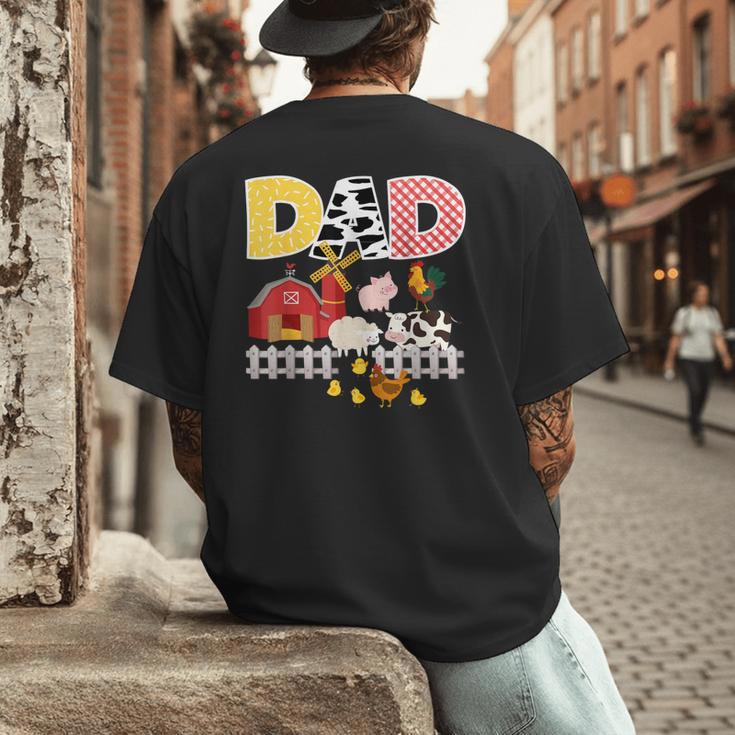 Dad Birthday Boy Farm Animal Farming Farmer Family B-Day Men's Back Print T-Shirt