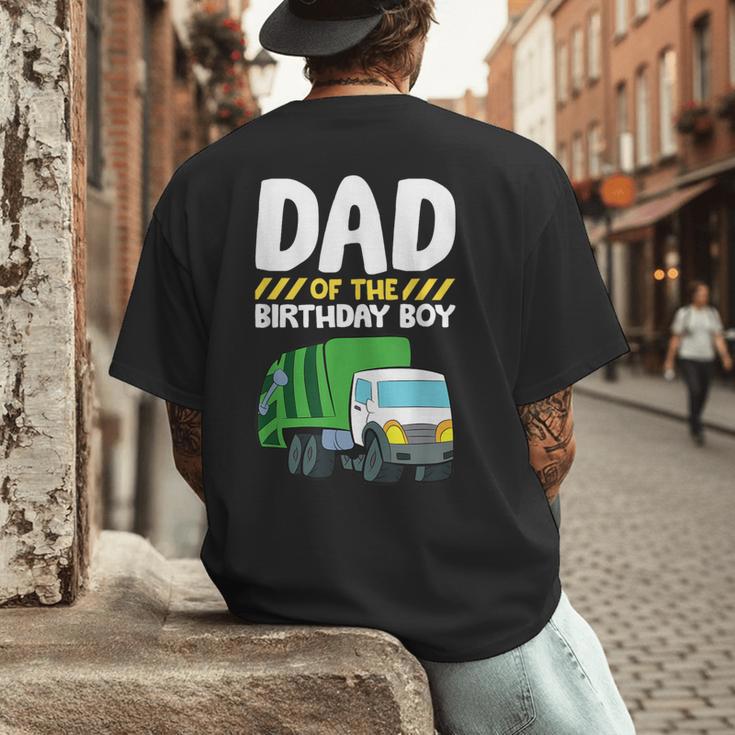 Dad Of The Birthday Boy Garbage Truck Birthday Party Men's Back Print T-Shirt