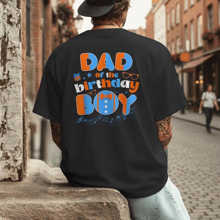 Dad Of The Birthday Boy Matching Family Blippy Men's Back Print T-Shirt Dad Of The Birthday Boy Matching Family Blippy Men's Back Print T-Shirt