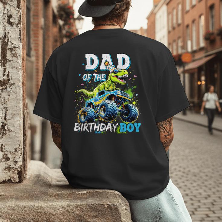 Dad Of The Birthday Boy Monster Truck Dinosaur PartyRex Men's Back Print T-Shirt