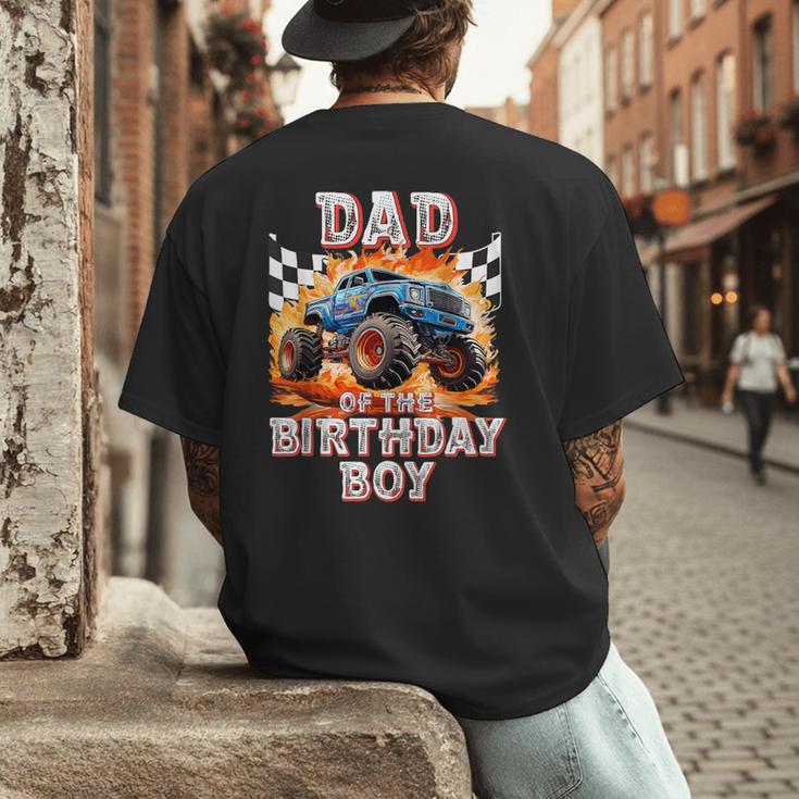 Dad Of The Birthday Boy Monster Truck Birthday Men's Back Print T-Shirt