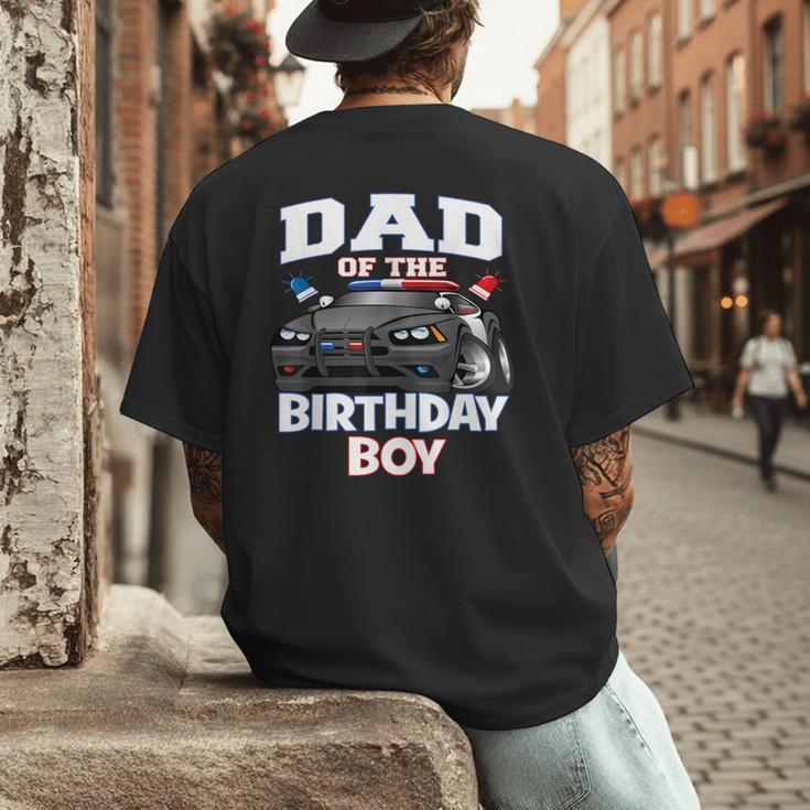 Dad Of The Birthday Boy Policeman Officer Party Men's Back Print T-Shirt