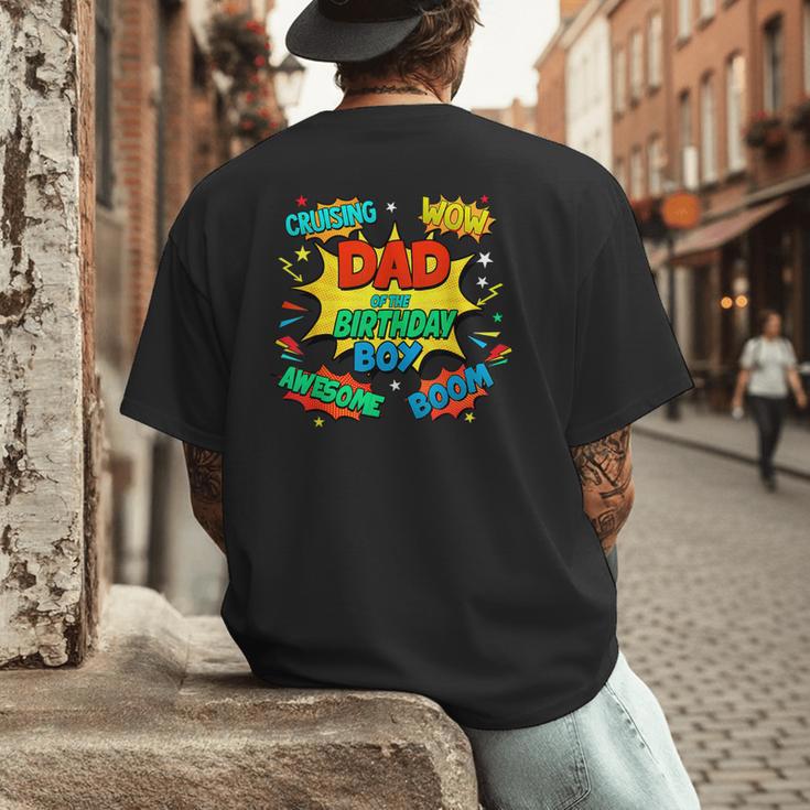 Dad Of The Birthday Boy Shirt Father Superhero Comic Party Men's Back Print T-Shirt Dad Of The Birthday Boy Shirt Father Superhero Comic Party Men's Back Print T-Shirt