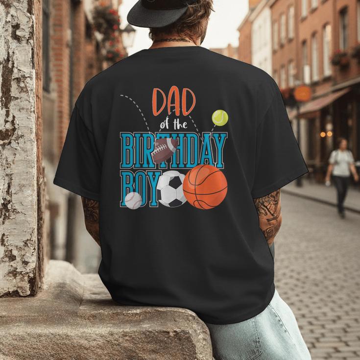 Dad Of The Birthday Boy Sports Matching Family Men's Back Print T-Shirt