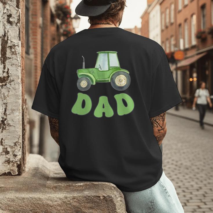 Dad Of The Birthday Boy Tractor Farm Trucks Family Party Men's Back Print T-Shirt