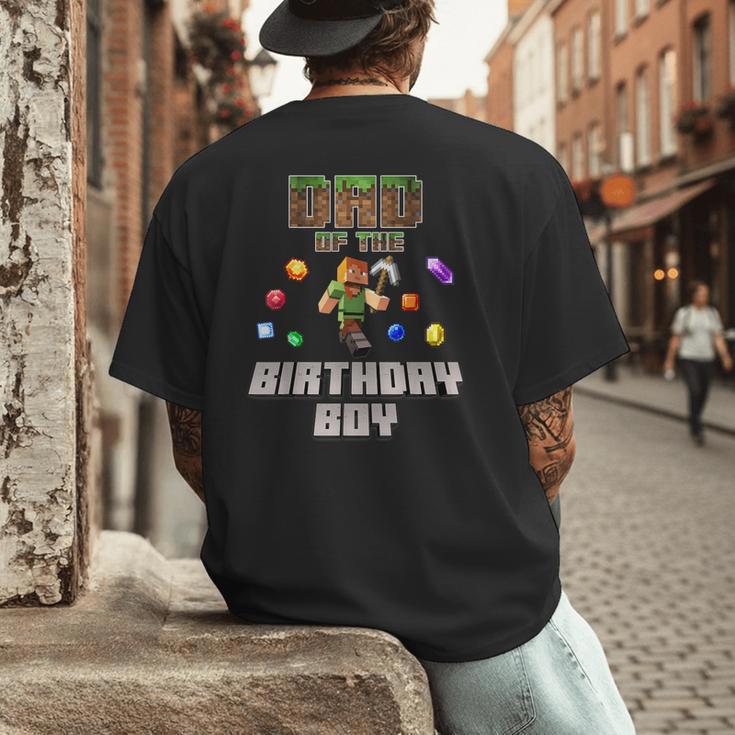 Dad Of The Birthday Boy Video Gamer Pixel Number Men's Back Print T-Shirt