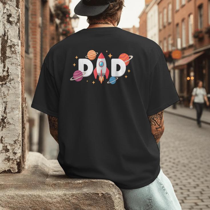 Dad Of The Birthday Boys Space Astronaut 1st Birthday Family Men's Back Print T-Shirt Dad Of The Birthday Boys Space Astronaut 1st Birthday Family Men's Back Print T-Shirt