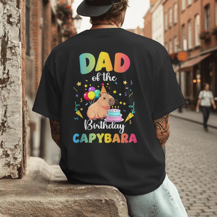 Dad Of The Birthday Girl Capybara Bday Party Family Men's Back Print T-Shirt