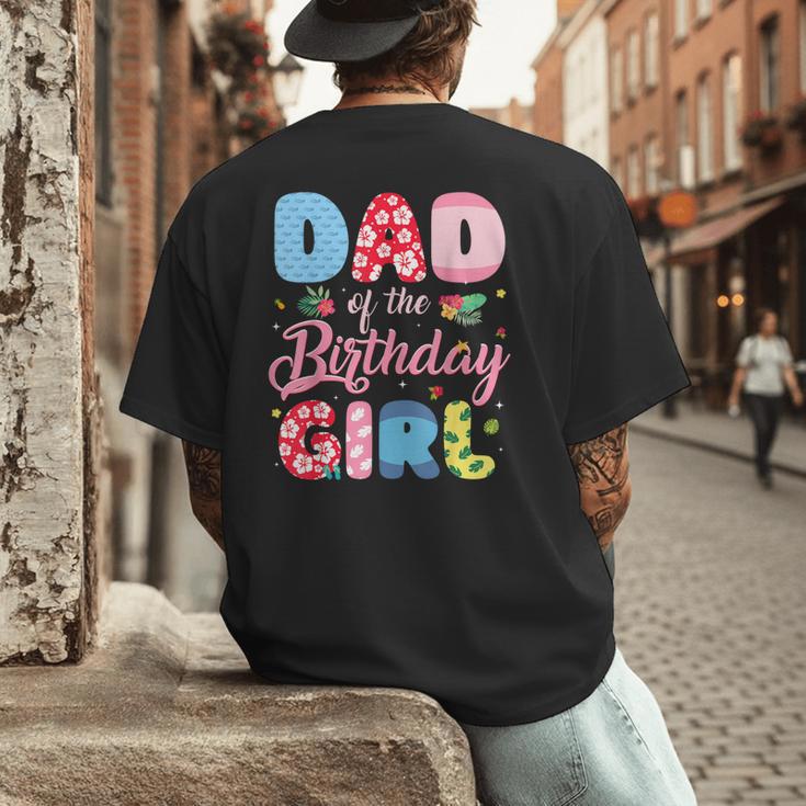 Dad Of The Birthday Girl Family Summer Beach Birthday Party Men's Back Print T-Shirt