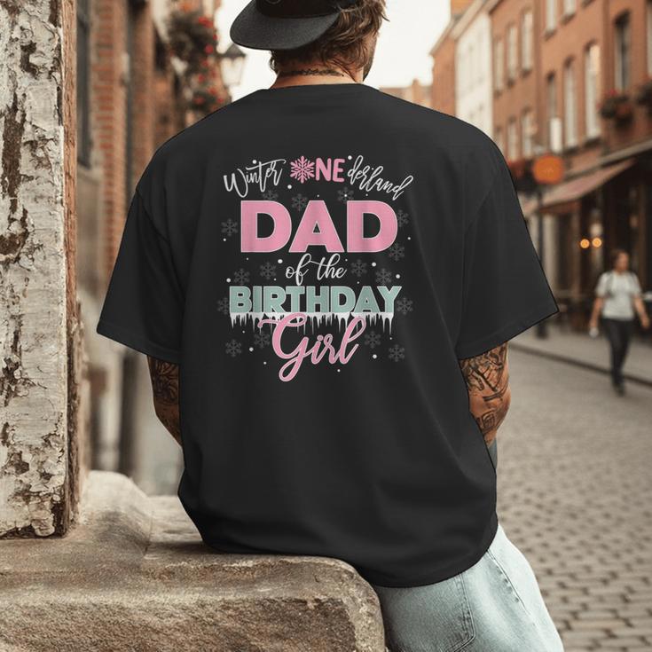 Dad Of The Birthday Girl Shirt Winter Onederland Family Men's Back Print T-Shirt