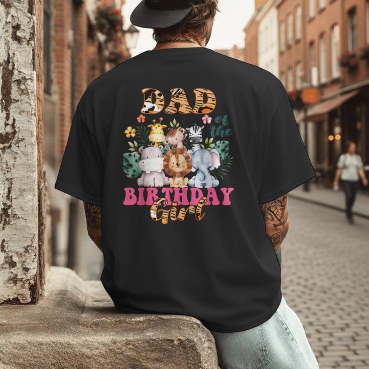 Dad Of The Birthday Girl Zoo Theme Animal Party Safari Cool Men's Back Print T-Shirt