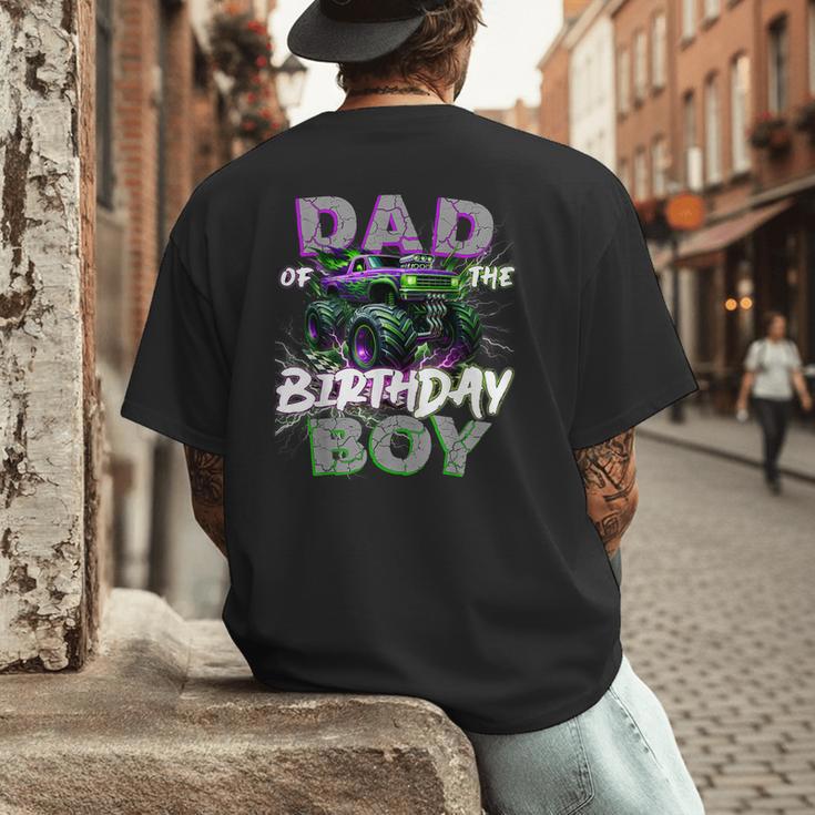 Dad Of The Birthday Monster Truck Family Matching Party Men's Back Print T-Shirt