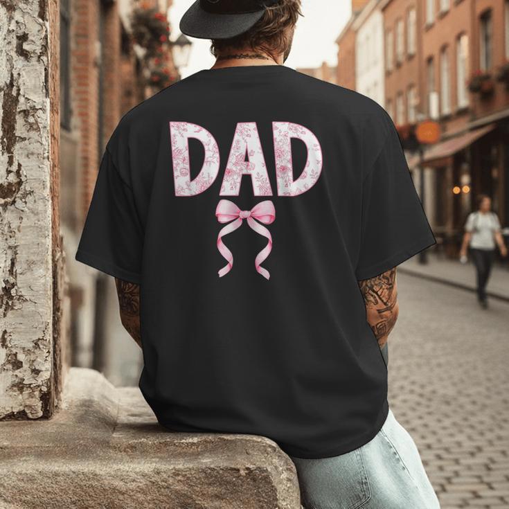 Dad Birthday Squad Matching Coquette Bow Family Party Men's Back Print T-Shirt