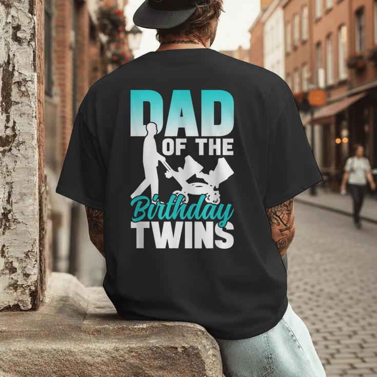 Dad Of The Birthday Twins Celebrate Cute Twin Father Daddy Men's Back Print T-Shirt Dad Of The Birthday Twins Celebrate Cute Twin Father Daddy Men's Back Print T-Shirt