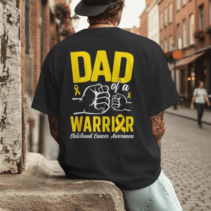 Dad Of A Childhood Cancer Warrior Childhood Cancer Awareness Men's Back Print T-Shirt