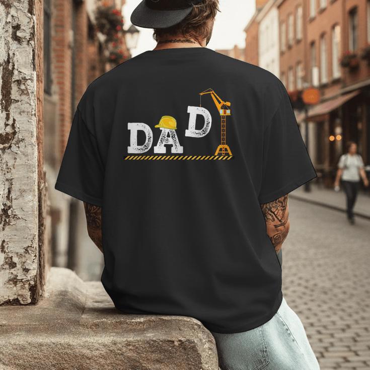 Dad Construction Excavator Family Matching Bday Party Men's Back Print T-Shirt