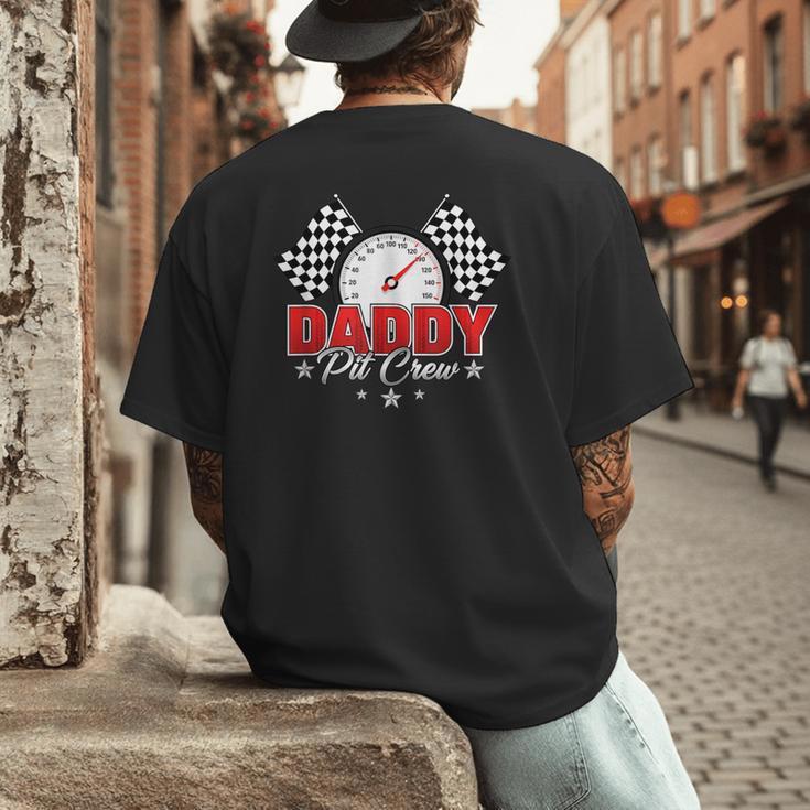 Dad Daddy Pit Crew Race Car Birthday Racing Party Men's Back Print T-Shirt