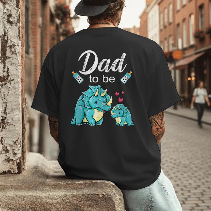 Dad To Be Dinosaur Baby Shower For Boy Men's Back Print T-Shirt