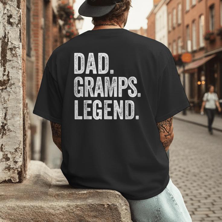 Dad Gramps Legend Vintage Distressed Bold Gramps Graphic Men's Back Print T-Shirt