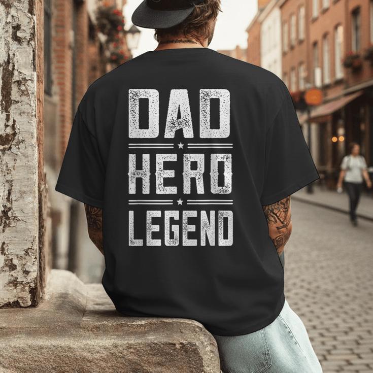 Dad Hero Legend Vintage Distressed Dad Men's Back Print T-Shirt