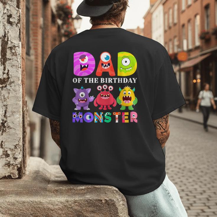 Dad Little Monster Kids 1st Birthday Party Family Monster Small Men's Back Print T-Shirt