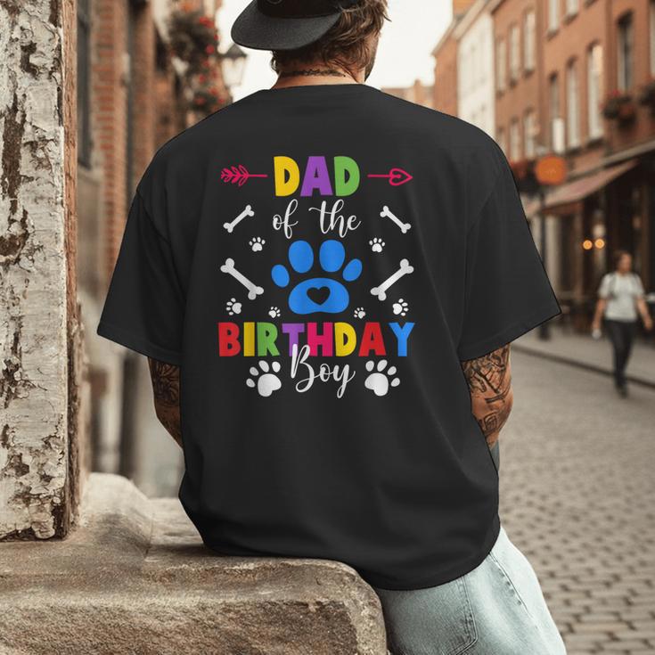Dad And Mom Of The Birthday Boy Dog Paw Family Matching Men's Back Print T-Shirt