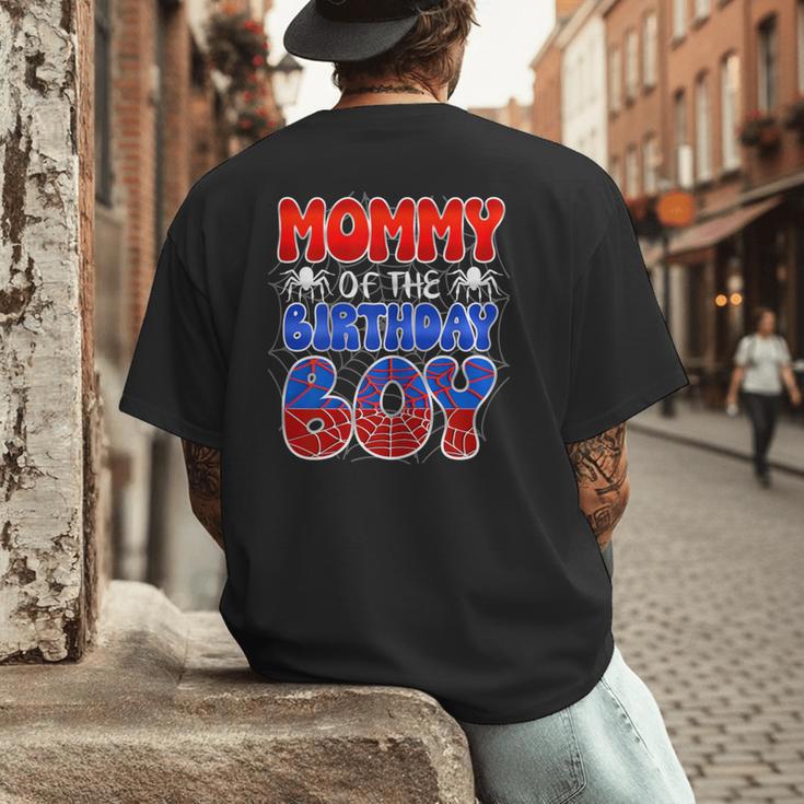 Dad And Mom Mommy Birthday Boy Spider Family Matching Men's Back Print T-Shirt Dad And Mom Mommy Birthday Boy Spider Family Matching Men's Back Print T-Shirt
