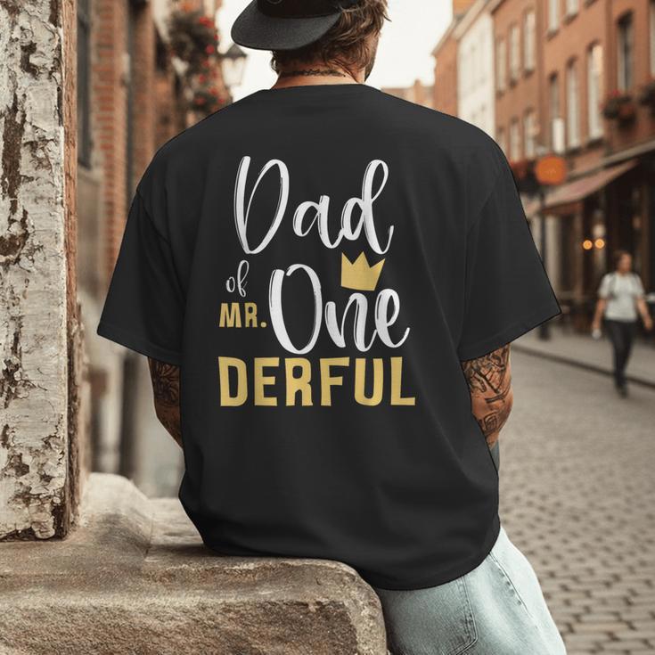 Dad Of Mr Onederful 1st Birthday First One-Derful Matching Men's Back Print T-Shirt