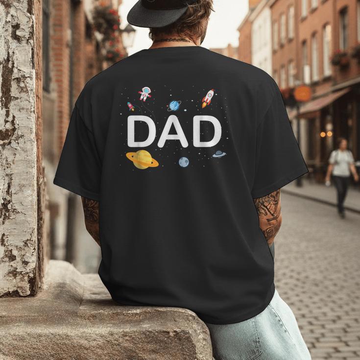Dad Outer Space Birthday Party Family Boys Girls Men's Back Print T-Shirt