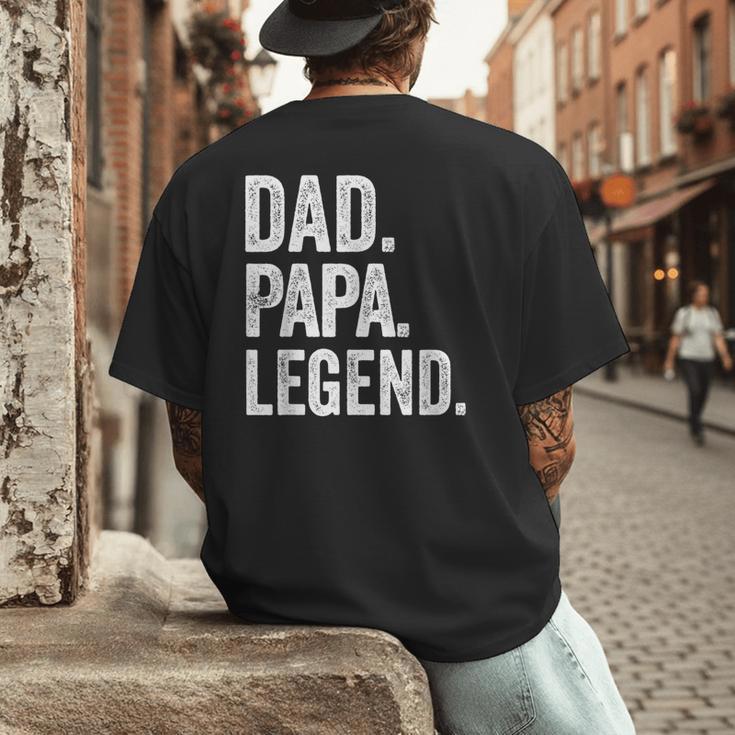 Dad Papa Legend Vintage Distressed Bold Papa Graphic Men's Back Print T-Shirt