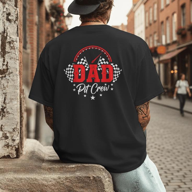 Dad Pit Crew Birthday Party Race Car Racing Family Matching Men's Back Print T-Shirt