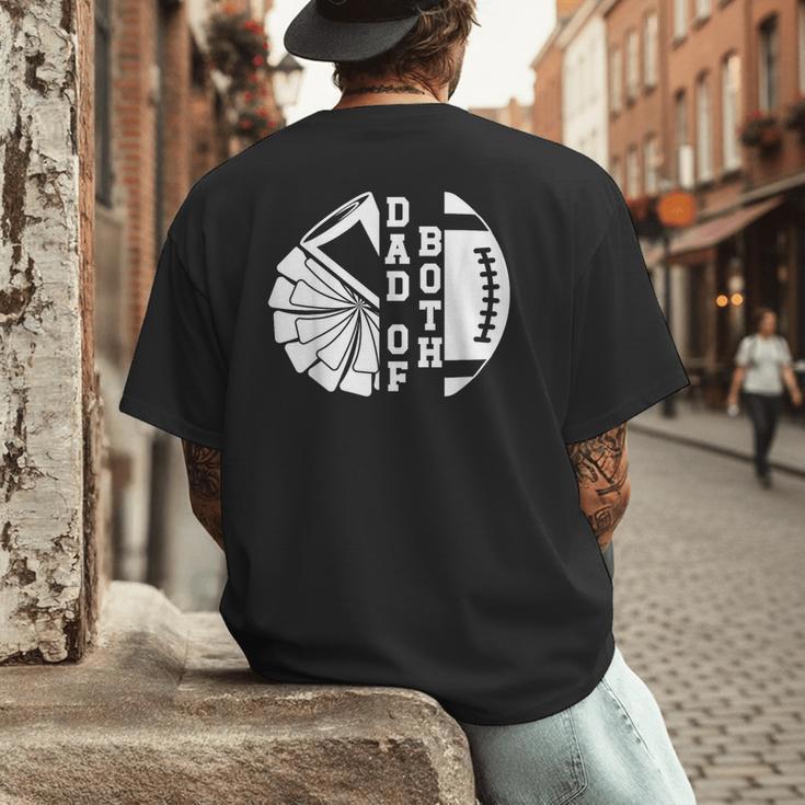 Dad Of Both Proud Football And Cheer Dad Men's Back Print T-Shirt Dad Of Both Proud Football And Cheer Dad Men's Back Print T-Shirt