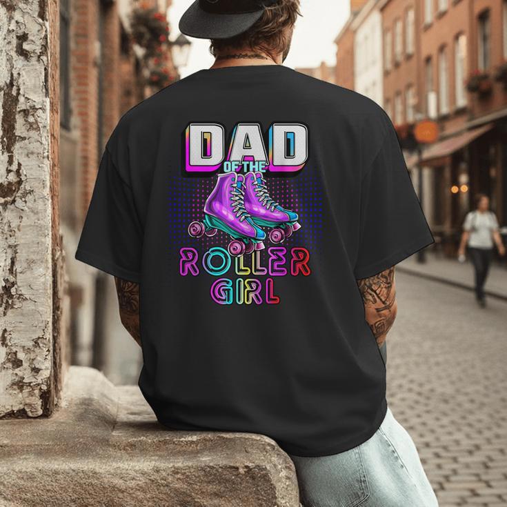 Dad Of Roller Girl Roller Skating Birthday Matching Family Men's Back Print T-Shirt