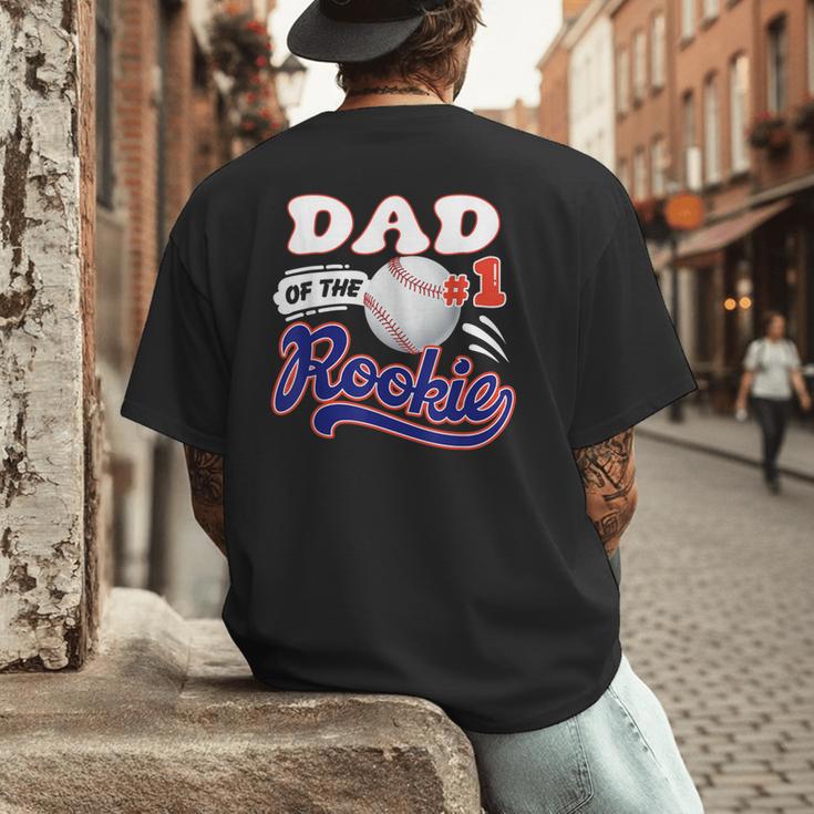 Dad Rookie Of Year 1st Birthday Baseball Theme Matching Men's Back Print T-Shirt