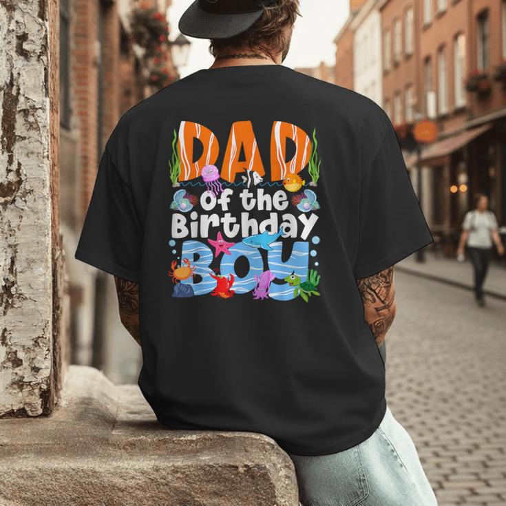 Dad Under Sea Birthday Party Boys Ocean Sea Animals Themed Men's Back Print T-Shirt