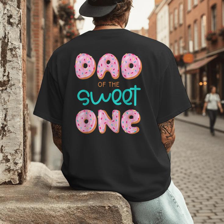 Dad Of Sweet One First Birthday Matching Family Donut Theme Men's Back Print T-Shirt