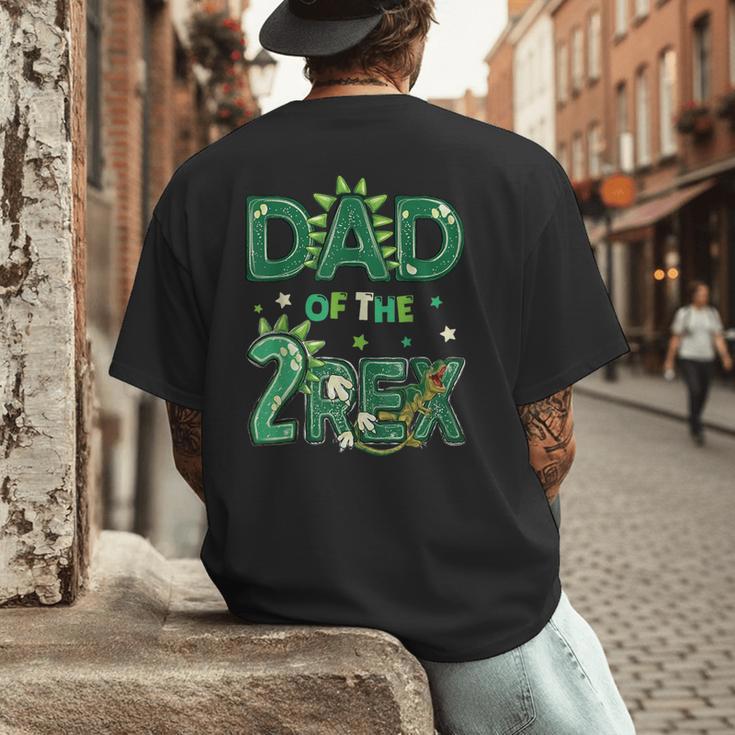 Dad Of The Two Rex Birthday Dinosaur Family Matching Men's Back Print T-Shirt Dad Of The Two Rex Birthday Dinosaur Family Matching Men's Back Print T-Shirt