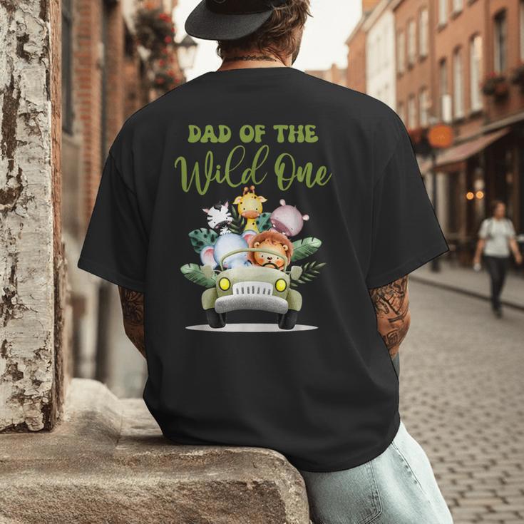Dad Of The Wild One 1st Birthday Safari Family Matching Men's Back Print T-Shirt