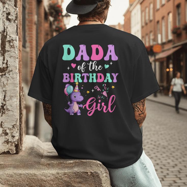 Dada Of The Birthday For Girl Dinosaur T-Rex Party Family Men's Back Print T-Shirt