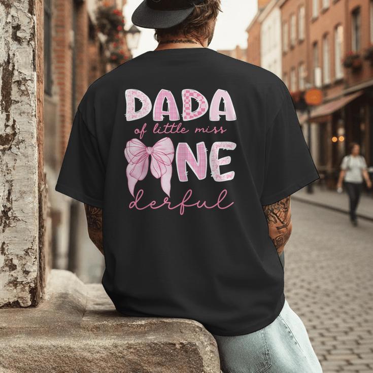 Dada Of Little Miss Onederful First Birthday Girl Bow Men's Back Print T-Shirt