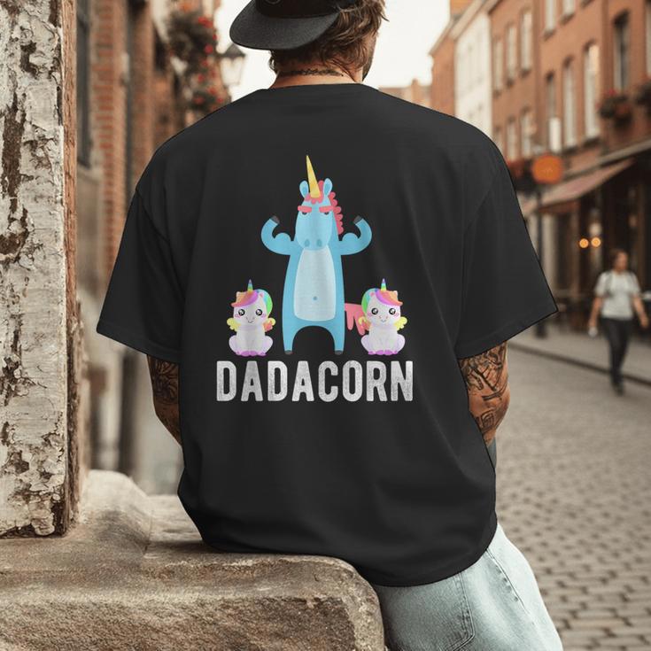 Dadacorn Unicorn Lover Tee For Papa Dad And Kid Men's Back Print T-Shirt