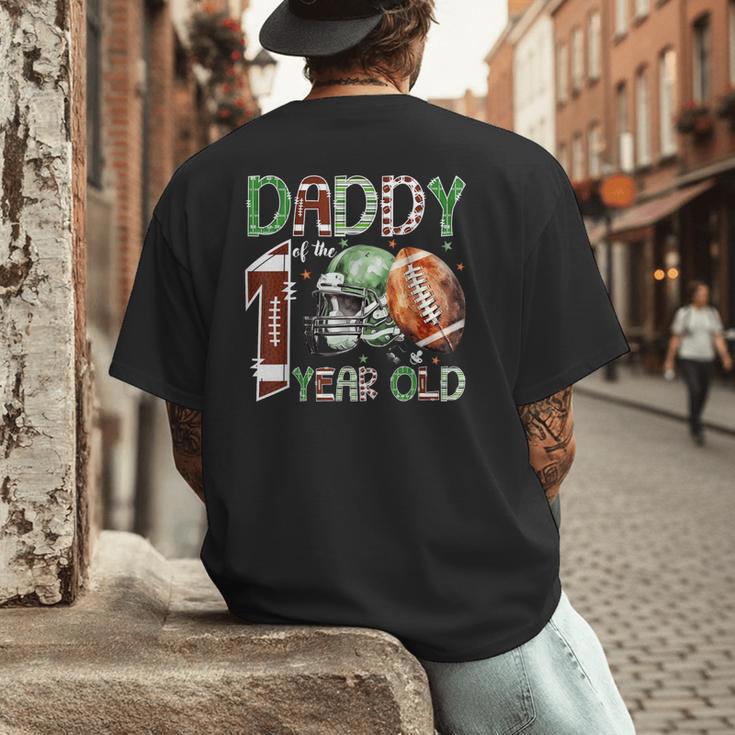 Daddy Of The 1 Year Old Football Lover 1st Birthday Boy Men's Back Print T-Shirt