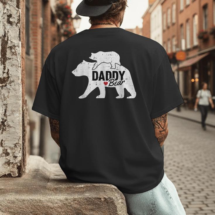 Daddy Bear Fathers Day Cute Baby Cub Papa Dad-a Pops Small Men's Back Print T-Shirt