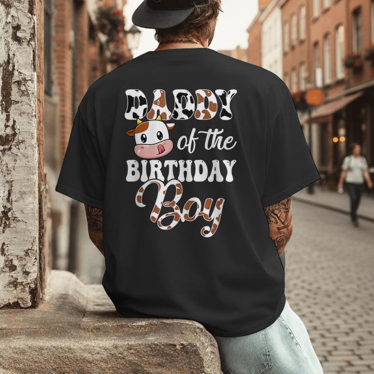 Daddy Of The Birthday Boy Cow Farm 1St Birthday Boy Men's Back Print T-Shirt Daddy Of The Birthday Boy Cow Farm 1St Birthday Boy Men's Back Print T-Shirt