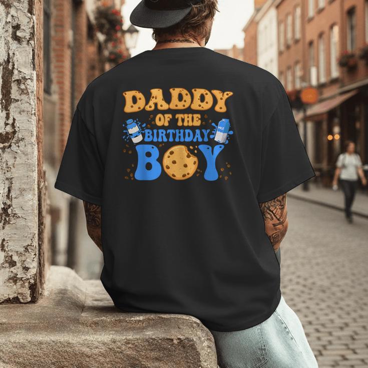 Daddy Of The Birthday Boy Milk And Cookies Lover Men's Back Print T-Shirt