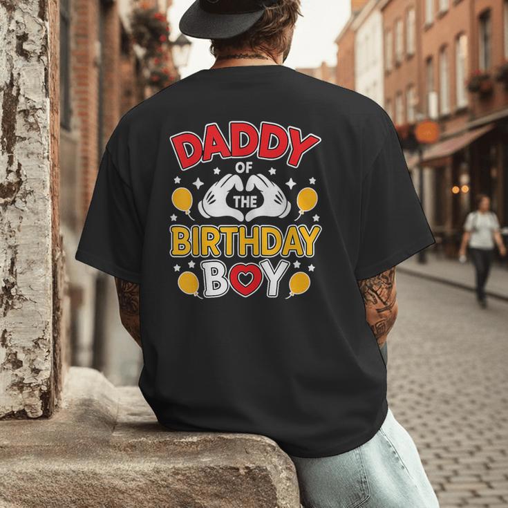 Daddy Of The Birthday Boy Shirt Matching Dad Son Family Bday Men's Back Print T-Shirt